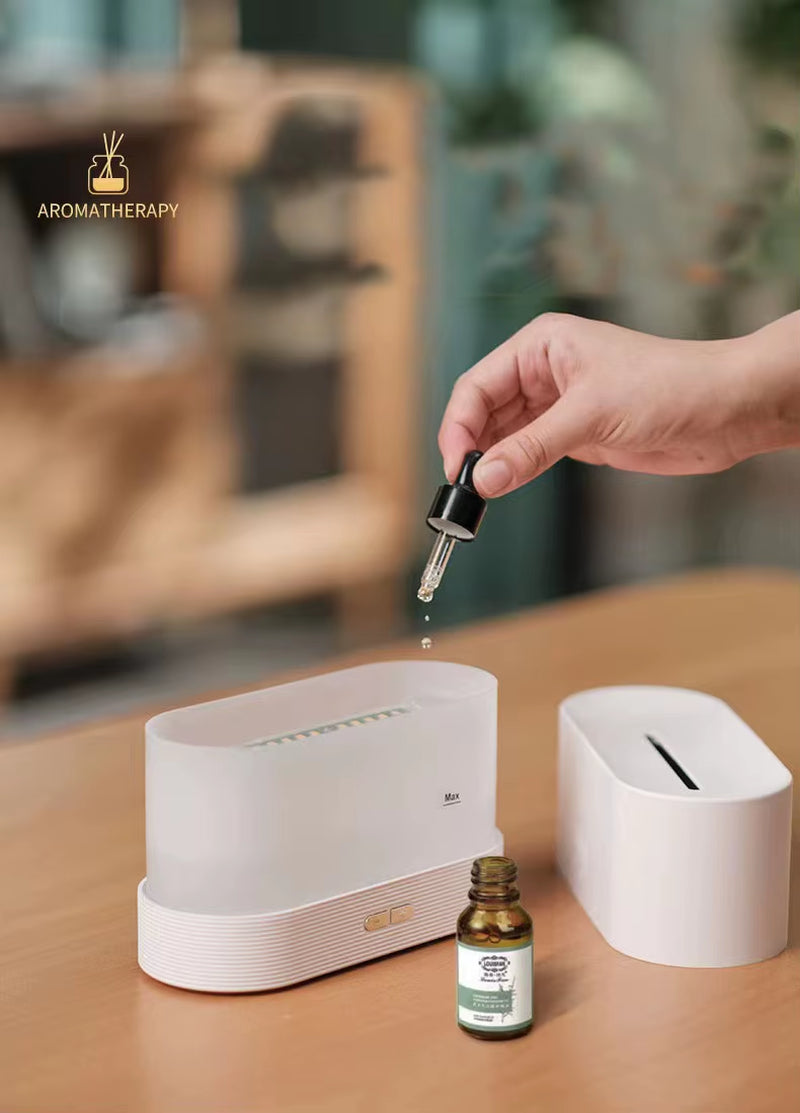Flame Air Upgraded Scent for Essential Oils,Ultrasonic Aromatherapy,Fire Mist with 2 Brightness for Room Home Office Diffuser
