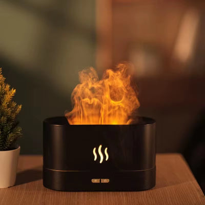 Flame Air Upgraded Scent for Essential Oils,Ultrasonic Aromatherapy,Fire Mist with 2 Brightness for Room Home Office Diffuser