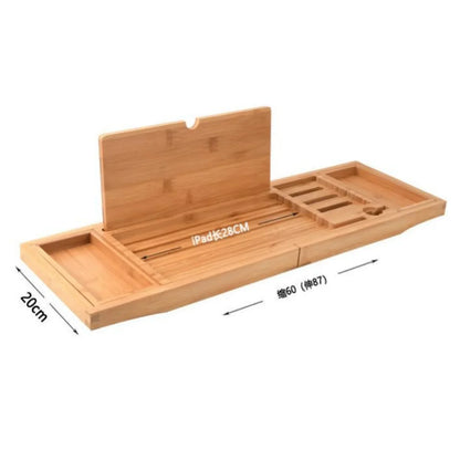 Plateau De Caddie De Baignoire En Bois De Luxe Extensible, Accessoires De Baignoire, Porte-Savon De 23.62 À 34.25 Pouces, Support De Tablette Antidérapant, Support De Rangement
