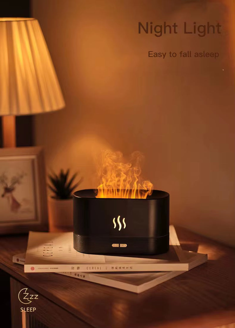 Flame Air Upgraded Scent for Essential Oils,Ultrasonic Aromatherapy,Fire Mist with 2 Brightness for Room Home Office Diffuser